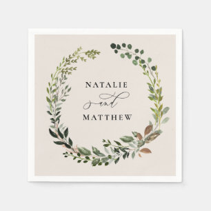 Serviette En Papier Couronne de feuillage rustique pour mariage automn