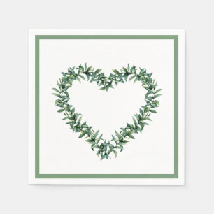 Serviette En Papier Couronne de feuilles de verdure botanique rustique