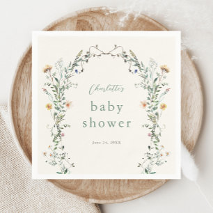 Serviette En Papier Couronne de fleurs sauvages Baby Shower de printem