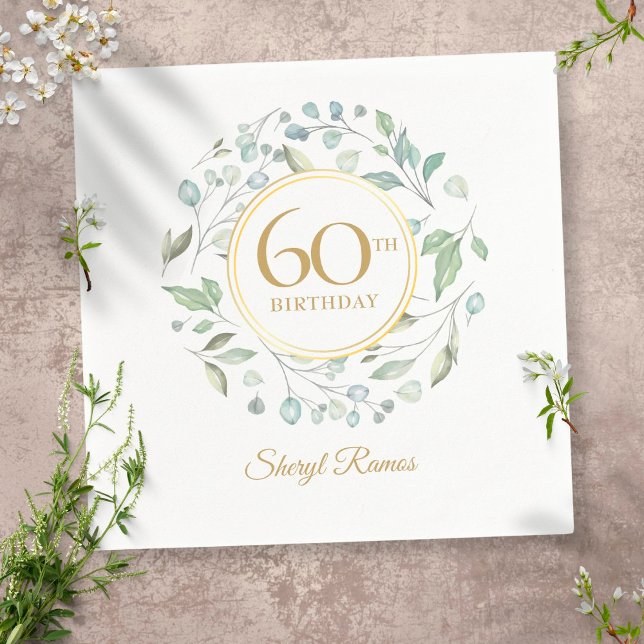 Serviette En Papier Couronne de laurier doré pour 60e anniversaire (Créateur téléchargé)