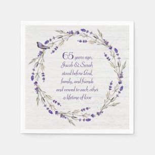 Serviette En Papier Couronne de lavande pour 65e anniversaire