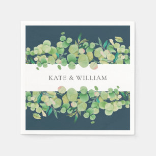 Serviette En Papier Couronne de mariage en eucalyptus verdoyant