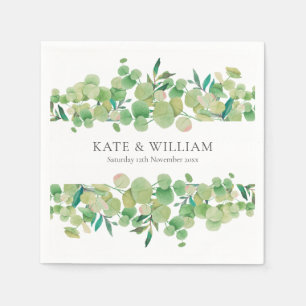 Serviette En Papier Couronne de mariage en eucalyptus verdoyant