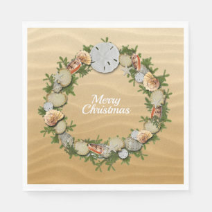 Serviette En Papier Couronne de Noël Dollar de Sable Coquillages Étoil