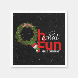 Serviette En Papier Couronne de Noël et bonhomme de neige