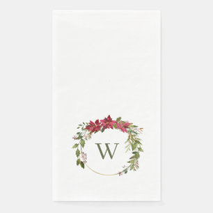 Serviette En Papier Couronne de Noël Papeterie Monogramme Classique po
