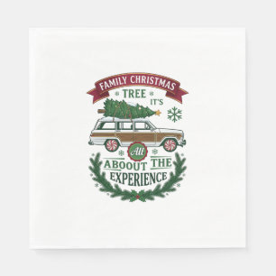 Serviette En Papier Couronne de pin de la voiture familiale de Noël