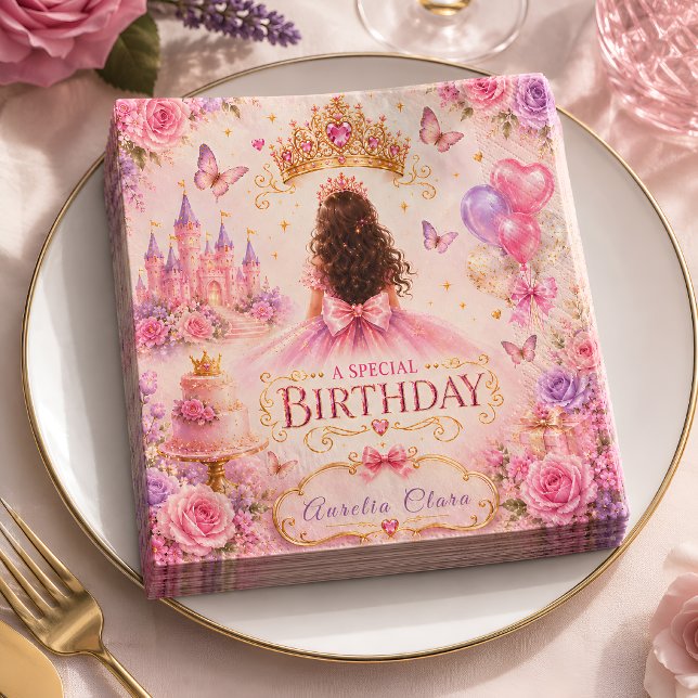Serviette En Papier Couronne de princesse Anniversaire (Créateur téléchargé)