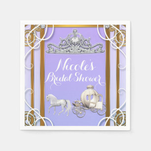Serviette En Papier Couronne de princesse en or violet Carrosse Fête d