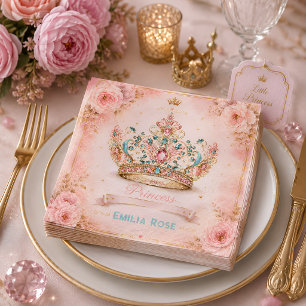 Serviette En Papier Couronne de princesse pour anniversaire