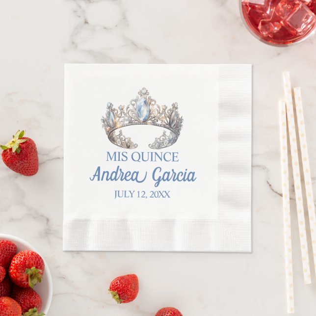 Serviette En Papier Couronne de Quinceanera (En situation)