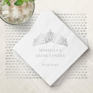 Serviette En Papier Couronne de Tiara Élégante Quinceanera