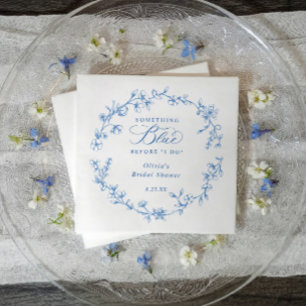 Serviette En Papier Couronne de toile française bleue pour la douche d