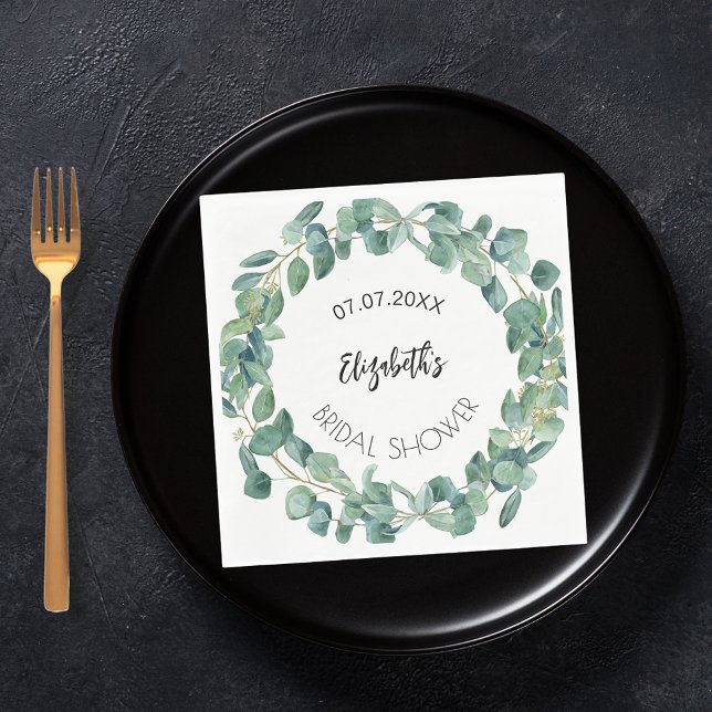 Serviette En Papier Couronne de verdure d'eucalyptus pour enterrement  (Créateur téléchargé)