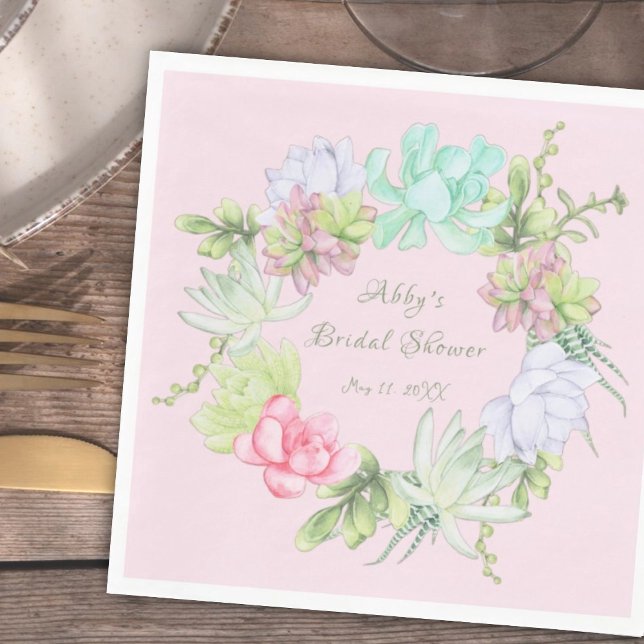 Serviette En Papier Couronne de verdure succulente pour la Baby Shower (Créateur téléchargé)