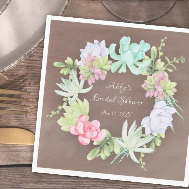 Serviette En Papier Couronne de verdure succulente pour la Baby Shower (Créateur téléchargé)