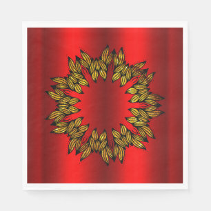 Serviette En Papier Couronne d'or à Noël rouge