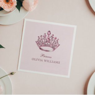 Serviette En Papier Couronne élégante de princesse jolie rose pour fêt