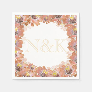 Serviette En Papier Couronne, fleurs orange