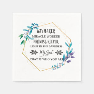 Serviette En Papier Couronne florale bleue chrétienne