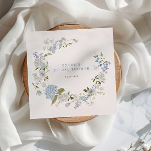 Serviette En Papier Couronne florale bleue délicate pour la douche de