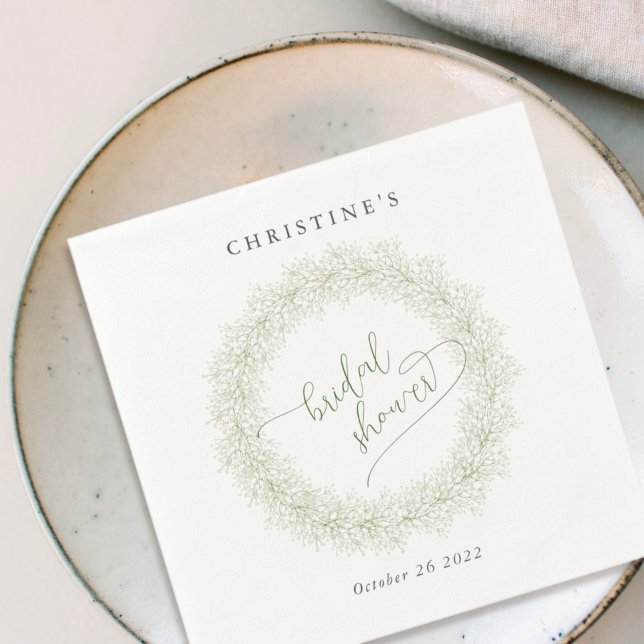 Serviette En Papier Couronne florale élégante pour mariage hivernal (Créateur téléchargé)