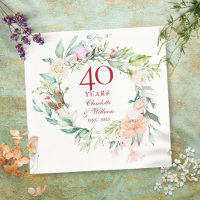 Couronne florale pour les 40 ans de mariage rubis
