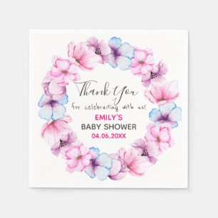 Serviette En Papier Couronne florale rose jolie remerciement Baby Show