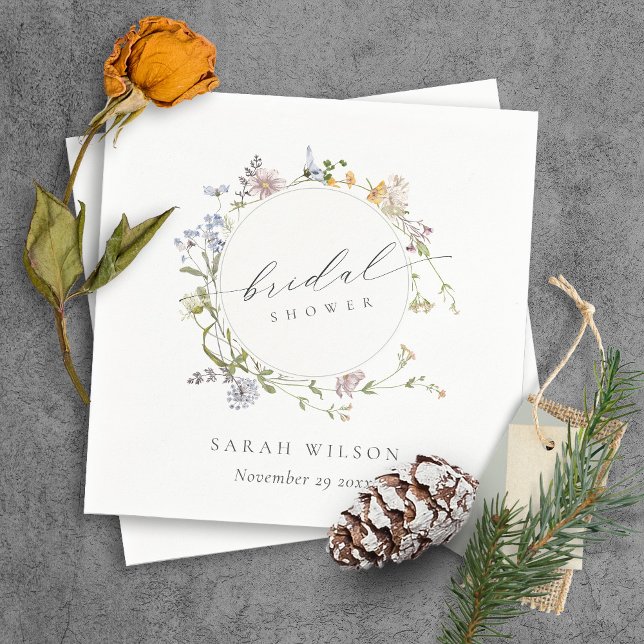 Serviette En Papier Couronne florale rustique mignonne pour enterremen (Créateur téléchargé)
