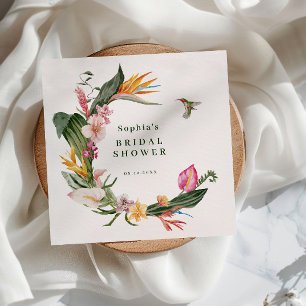 Serviette En Papier Couronne florale tropicale pour la douche de la ma