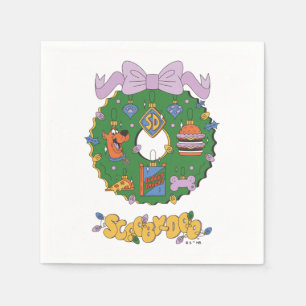 Serviette En Papier Couronne graphique de friandises de Noël de Scooby