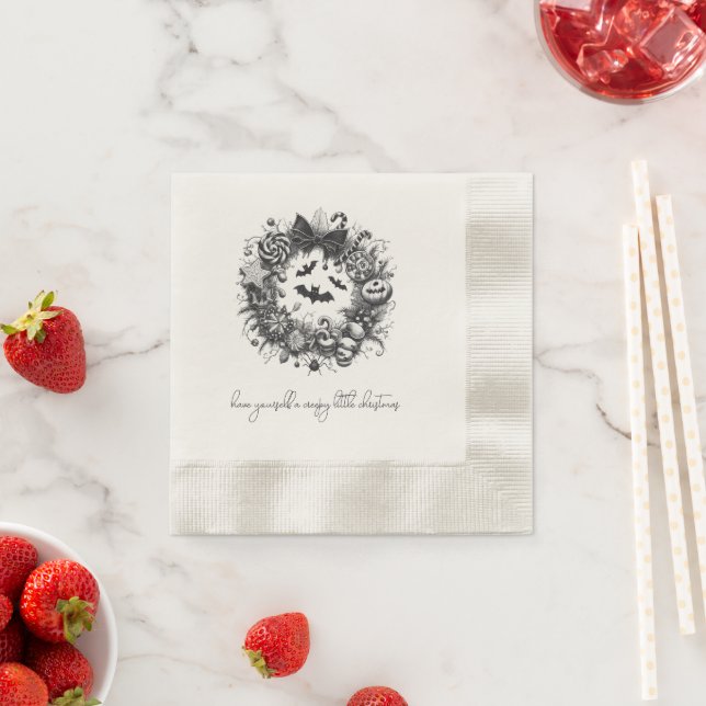 Serviette En Papier Couronne Macabre (En situation)