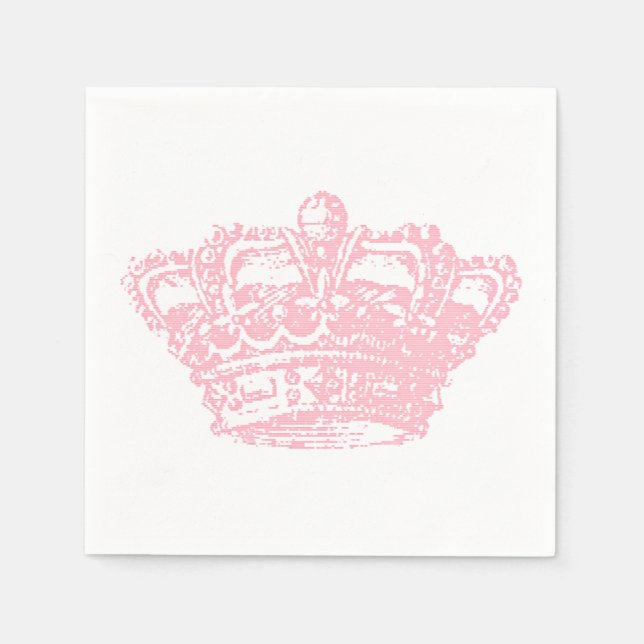 Serviette En Papier Couronne rose (Devant)