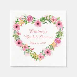 Serviette En Papier Couronne rose en forme de coeur