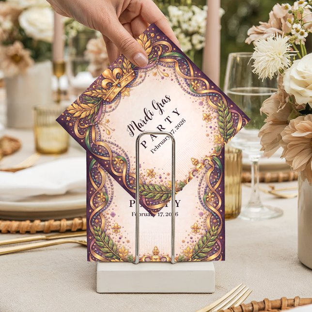Serviette En Papier Couronne Royale Fleur-de-Lis Mardi Gras (Créateur téléchargé)