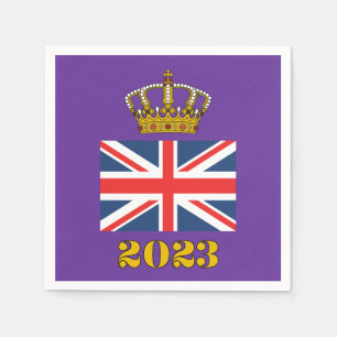 Serviette En Papier Couronnement du roi Charles III 2023 Royaume-Uni C