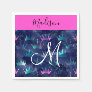 Serviette En Papier Couronnes de sirène en scintillement de paillettes