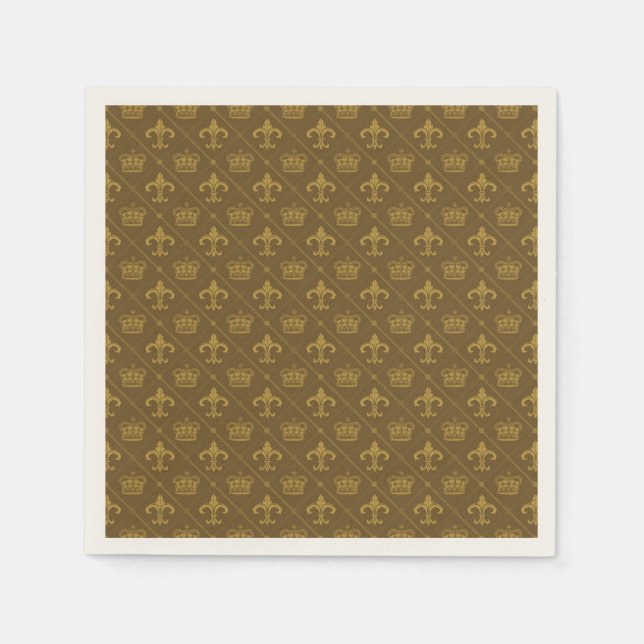 Serviette En Papier Couronnes & Lily motif (Devant)