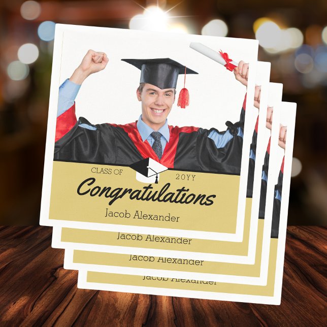 Serviette En Papier Cours de fin d'études Jaune d'or de 20xx (Créateur téléchargé)