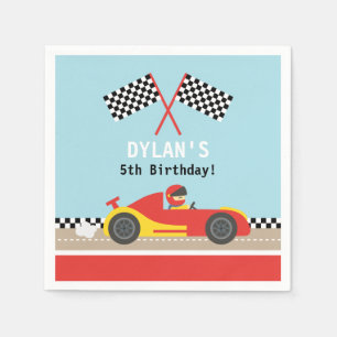 Serviette En Papier Course Automobile Racer Garçons Anniversaire