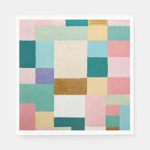 Serviette En Papier Courte géométrique pastel