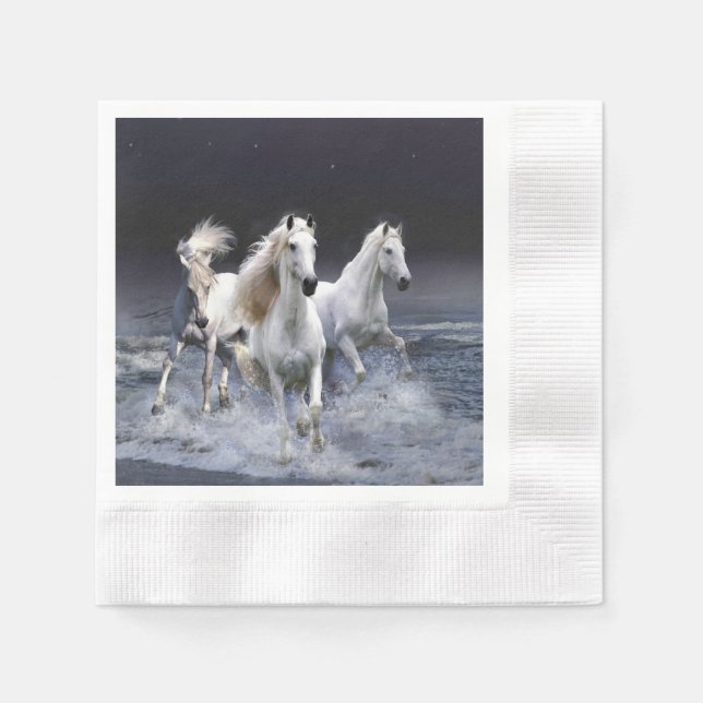 Serviette En Papier Coussin de chevaux au galop (Devant)