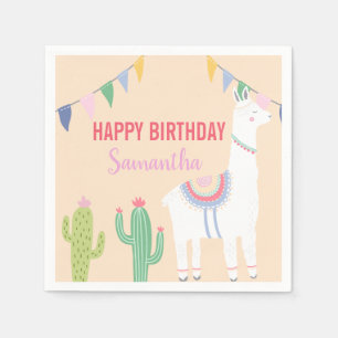 Serviette En Papier Coute Llama fête d'anniversaire Fiesta Cactus