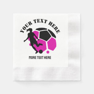 Serviette En Papier Coutume Football Fille de football enfant fête d'a