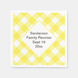 Serviette En Papier Coutume jaune rustique de la Réunion de famille d
