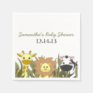 Serviette En Papier Coutume mignonne de baby shower de jungle de