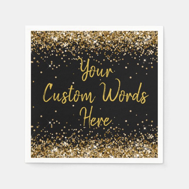 Serviette En Papier Coutume Noir Anniversaire Fête Anniversaire Diplôm (Devant)