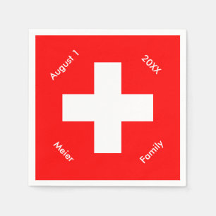 Serviette En Papier Coutume suisse personnalisée Suisse de drapeau
