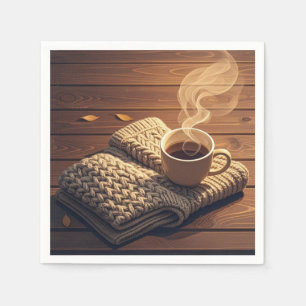 Serviette En Papier Couverture chaude et boisson fumante