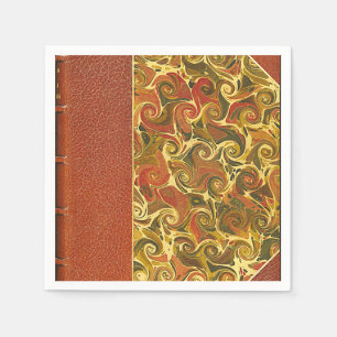 Serviette En Papier Couverture de livre antique, motif de tourbillon o